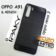 Oppo F15 Oppo A91 2020 Soft Case Silikon Slim Fit Karbon Ipaky