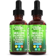 OrganicMulleinLiquidDropsWithChlorophyllforPlusIrishSeaMoss,Spirulina,Licorice,TartCherry,Lobelia, V