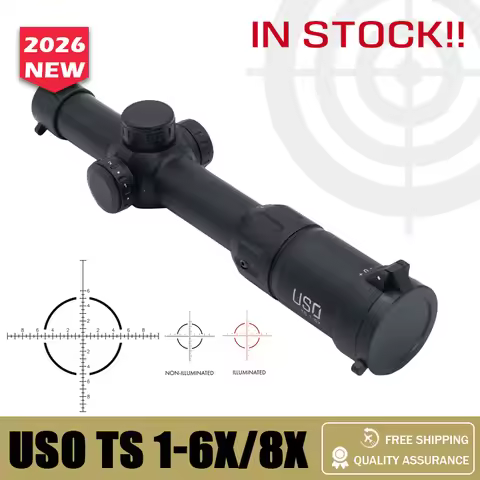 USO Hunting Scope TS-6X 1-6x24 FFP TS-8X 1-8X SFP Reticle 30mm Tube with Original Boxing for Rifle S