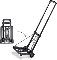 Hand Truck Foldable Hand Truck Wheel Trolley Portable Home Folding Trolley Shopping Trolley Barrow Cart Save Time and Energy (Black)