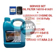 (16510-61A31 Oil Filter +Lubrimaxx 5W30-4L Fully Engine Oil) SUZUKI SWIFT RS415 APV GRAND VITARA 2.0