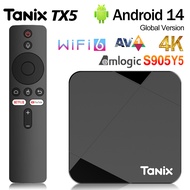 Newest Tanix TX5 Android 14 AV1 TV Box Amlogic S905Y5 DDR4 4G/64G BT TV BOX Wifi 6 4K HD Set Top Box
