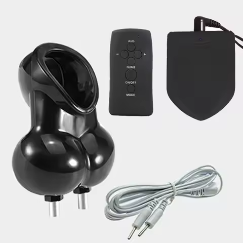 Electric Shock Testicle Stimulator Chastity Cage Male Electro Scrotum Pouch Bdsm Bondage Cock Scrotu