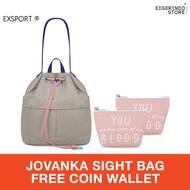 Exsport Jovanka Sight Drawstring Bag - Grey 15L Free Coin Wallet 7539
