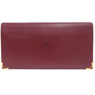 Excellent condition Cartier Must de Cartier leather long wallet, Bordeaux, 0024 [Used] CARTIER Men's