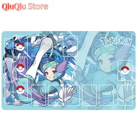 PTCG Playmat Pokémon Battle Card Mat Single Player Pikachu Children's Table Mat Duel Field Card Mat