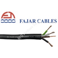 Fajar 4core x 2.5mm TRS Rubber Flexible Cable Wire 100% PURE COPPER PRICE PER METER / 4core x 2.5mm Black Wire Cable