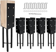 U-Shape Wet Concrete Post Holder for 4"x4" (Actual 3.5"x3.5") Lumber,Heavy Duty Post Bracket Anchor 