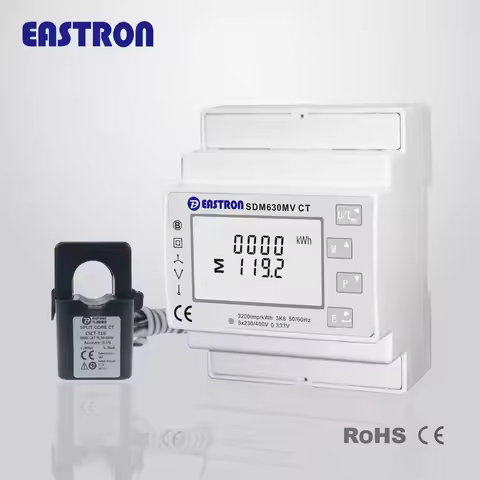 SDM630MV CT with 3PCS TU16 100A/333mV input, touchscreen buttons, RS485 communication