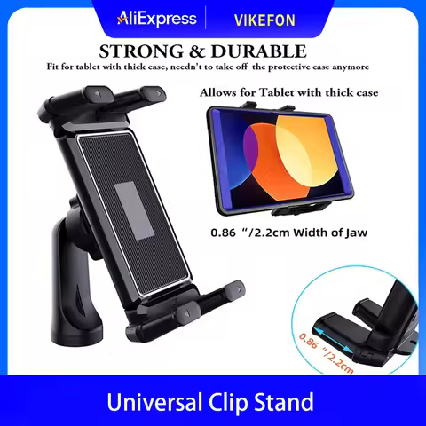 Universal Phone Holder Mount Tripod Monopod Stand Compatible with 7" - 15" Tablets iPad 4"-7"Folding
