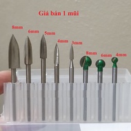 Green peach wood breaking bit with 3mm shaft - 3-sided breaking bit with 3mm handle