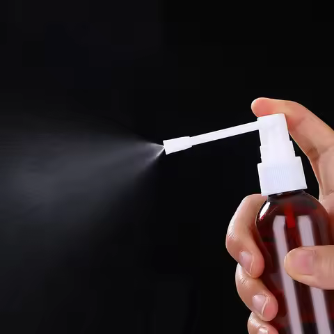 10-100ml Nasal Spray Bottle With Rotating Elephant Trunk, Brown Plastic Spray Bottle, Medical Liquid