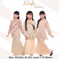 🔥(KIDS 1-12 TAHUN) TEMA SEDONDON BAJU KURUNG NUDE BROWN RAYA 2025 | BAJU KURUNG MODEN RIAU LACE SULA