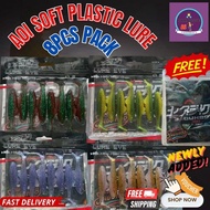 8PCS 6.5cm 2.7g AOI TPE SP Soft Plastic fishing lure bait Ikan Umpan casting haruan siakap toman