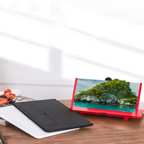 3D Magnifier Glass Screen Amplifier HD Anti Blue Light Magnifier for Cell Phones Flexible Tripod Mou