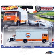 Hot Wheels Premium 2022 Car Culture Team Transport - Porsche 917 LH & Fleet Flyer (Gulf)