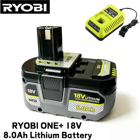 RYOBI 18V ONE+ 8.0Ah Lithium Replacement Battery P104 P107 P108 LED Indicator Long Runtime For RYOBI