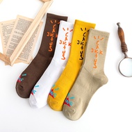 Trendy Mid-Tube Sports Socks Inspired by AJ1 and Travis Scott Design