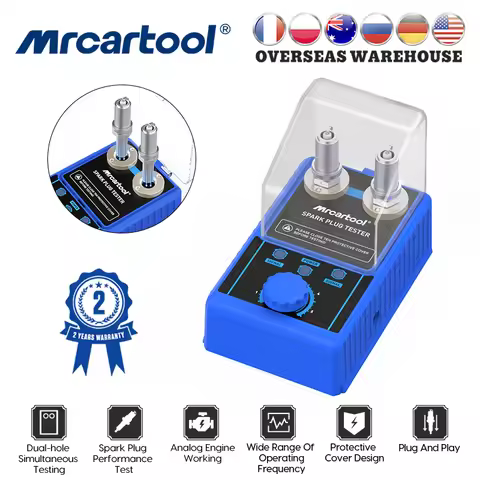MRCARTOOL Dual Hole Sparking Plug Tester Spark Tester Diagnostic Tool for Car Motorcycle Ignition Co