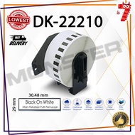 (READY STOCK) Label Film Tape DK22210 (Black On White) QL550/QL570/QL700/QL720/QL800/QL820/22210/DK 