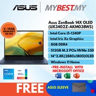 Asus ZenBook 14X OLED UX3402Z-AKM038WS 14'' 2.8K Laptop Blue ( I5-1240P, 8GB, 512GB SSD, Intel, W11, HS )