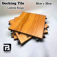 Lantai Kayu Decking Tile Motif Lurus Decking Tile Indoor OutDoor Export Quality