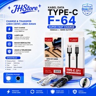 FLECO F-64 Super Fast Data Cable FLECO F-64 6A 100W Led Light USB To MICRO Type-C Fast Charging Cabl