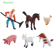 BLUEVELVET Figurines Cow Goat Home Decor Animal Model Crafts Farmland Worker Fairy Garden Ornaments