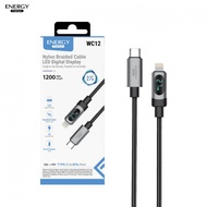 Charging Cable Fast PD27W C to 8Pin Digital Screen Round Braided Nylon Strap Energy premium Brand