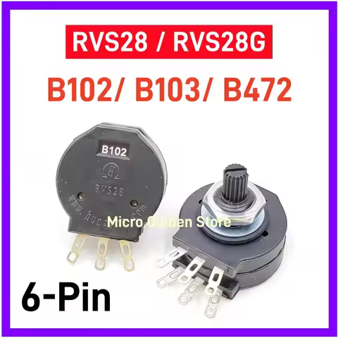 (5pcs) RVS28/RVS28G B102/B103/B472 1K 10K 4.7K Electric Welder Potentiometer 6pin 2W 1K 10K 4.7K Cur