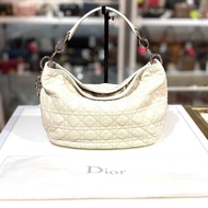 限時大特價!!! 98%NEW二手LADY DIOR單肩包 Shoulder Bag 白色小羊皮銀扣 #香榭站正品