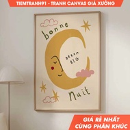 Tranh treo tường Dream Big Print Moon Nursery Print Illustration Wall Art Nursery Wall Art tặng kèm
