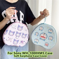 For Sony WH-1000XM5 Headphone Case Cartoon Doraemon Waterproof and Rainproof for Sony WH-1000XM5 Headset Earpads Storage Bag Casing Box