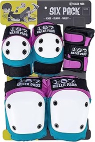 187 Killer Pads Six Pack Pad Set - Skateboarding Knee Pads, Elbow Pads and Wrist Guards