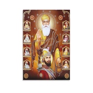 Guru Nanak And Ten Sikh Gurus Canvas Art Poster Canvas Print Poster Canvas Painting Wall Art Poster 