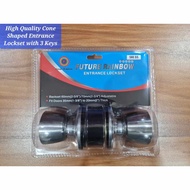 FUT URE Doorknob Entrance Lockset Door Lock Keyed Entry Cone Shaped Door Knob High Quality (per pc)