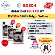 BOSCH Gigalight Plus 120 H7 Headlight Bulb 12V 55W 2pcs for Hyundai Elantra MD / Grand Starex / Sona