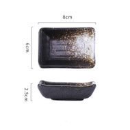 Yui Sauce Plate Square 3" / Piring Saos Kecap Keramik Jepang Kotak - Snow White