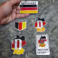 ALUMINUM EMBLEM GERMANY FLAG STICKER GERMANY FLAG MOTORSPORT IMPORT - 1.GermanyBox