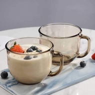 Amber glass cup, smoothie cup, cereal