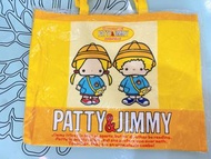 全新未拆封正品  2004 sanrio  hello kitty   家族   Patty &amp; Jimmy  補習袋  購物侉 托特包   38×29公分   原價 800