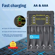 PUJIMAX Battery Charger 4 Slots, AA Battery Charger/AAA FAST CHARGING