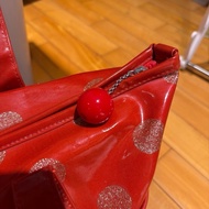 agnès b. 紅色金點點托特包｜大容量肩背包｜輕量防水材質｜日常通勤包