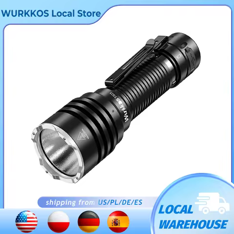 Wurkkos TS23 21700 Rechargeable Tactical Flashlight XHP70.3 HI LED 5000Lm Torch IPX8 Waterproof Two 