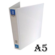 F1 EAST-FILE A5 2D PVC WHITE RING FILE 25mm/40mm/50mm/65mm