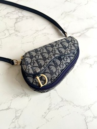 稀有中古包 Dior深藍老花馬鞍包 單肩包 側背包 斜背包 古董二手