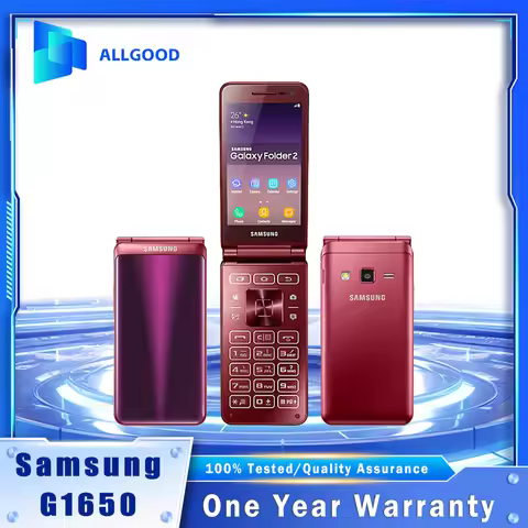 Original Samsung Galaxy Folder 2 G1650 3.8" Flip Android SmartPhone 2GB RAM 16GB ROM Dual SIM 8MP Ca