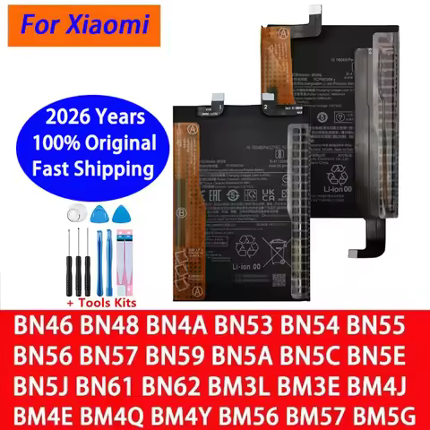 Original Battery For Xiaomi POCO Redmi Note Mi M2 F3 X3 3 M3 K40 X4 M4 X5 7 8 8T 9 9T 9S 10 10S 10X 