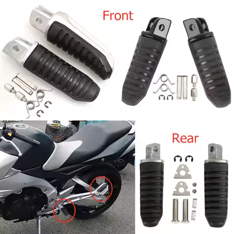 Motorcycle Front Rider Footpegs Rear Passenger Foot Pegs Pedal Footrest For Suzuki GSX650F GSX 650F 