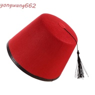 JOYUS Tarboosh Fez Hat, Moroccan Hat Round Felt Fez Cap